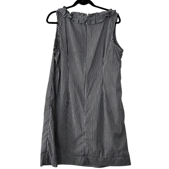 EUC Talbots Preppy Gingham Pleat Collar Shift Dress Black White size 14 Petite - Picture 5 of 14